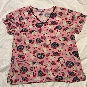 Hello Kitty Scrub Top - Fun & Stylish Medical Uniform